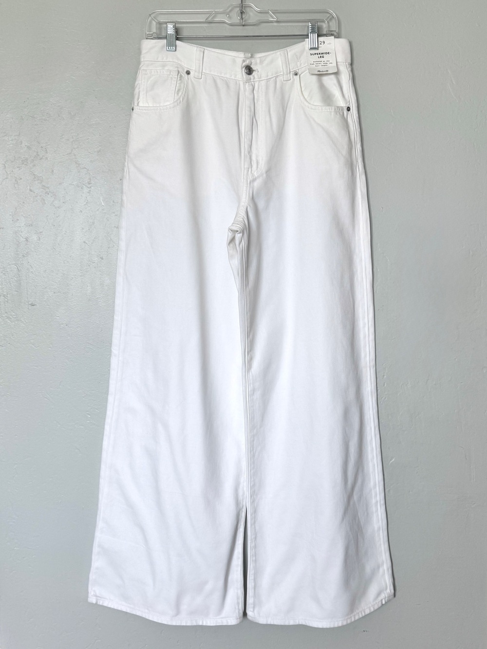 Madewell White Wide-Leg Flare Jeans - High Rise